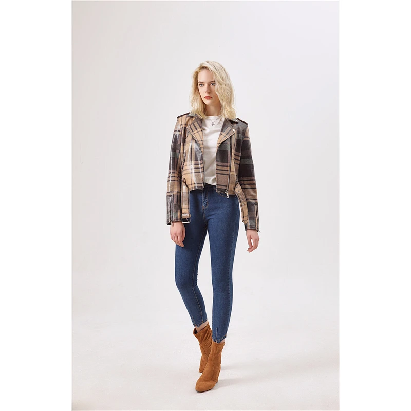 Ladies Fashion Jackets Women Clothes Custom design lattice zipperJacket LR-9928