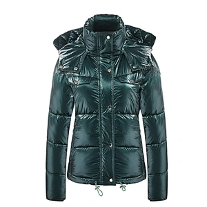 Hot Womens Winter Overcoats 100%Nylon Plaid Hooded Padded Coat For Ladies  With Fur LR-9982