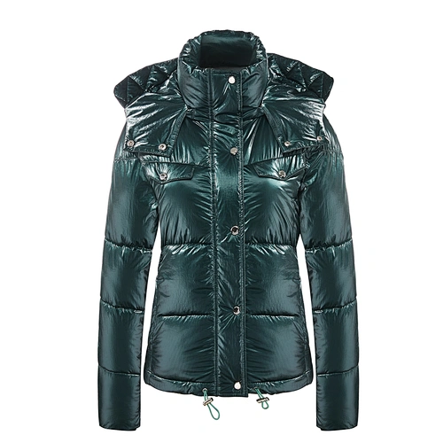 Hot Womens Winter Overcoats 100%Nylon Plaid Hooded Padded Coat For Ladies  With Fur LR-9982