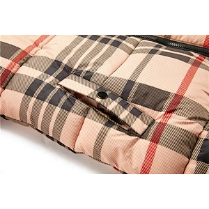 Womens Middle Winter Overcoats 100%Polyester Plaid  Padded Coat For Ladies LR-9981
