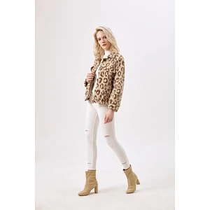 women winter jacket with faux fur Factory Customized   leopard coat
