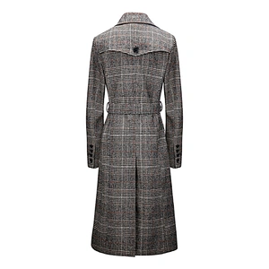 Winter  Vintage Style Long  Turn-down Collar Coat plain dyed Animal   Women's Plaid coat For Lady WL208