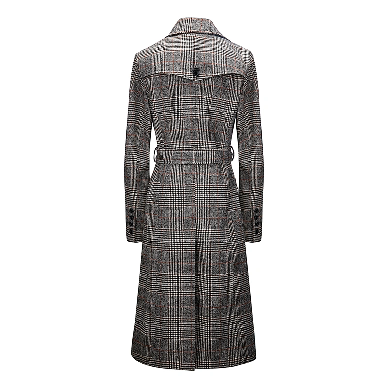 Winter  Vintage Style Long  Turn-down Collar Coat plain dyed Animal   Women's Plaid coat For Lady WL208