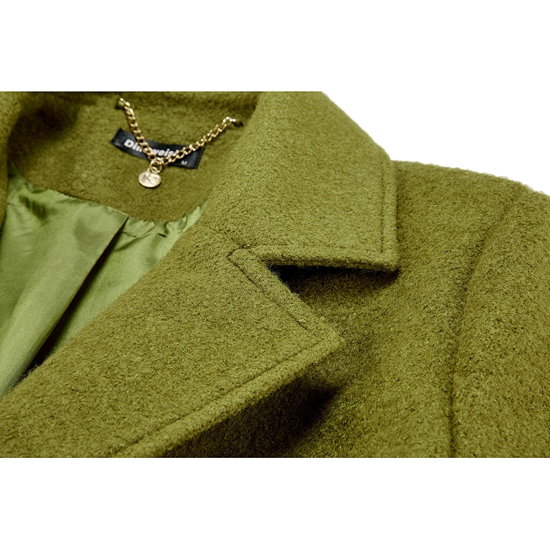 Women Winter Long Turn-down Collar Windproof Trench Coat  Keep Warm For Lady  LR-8897