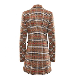 Women's fashion coat For Lady Winter Warm  Turn-down Collar Coat plain dyed Button LUCA-002