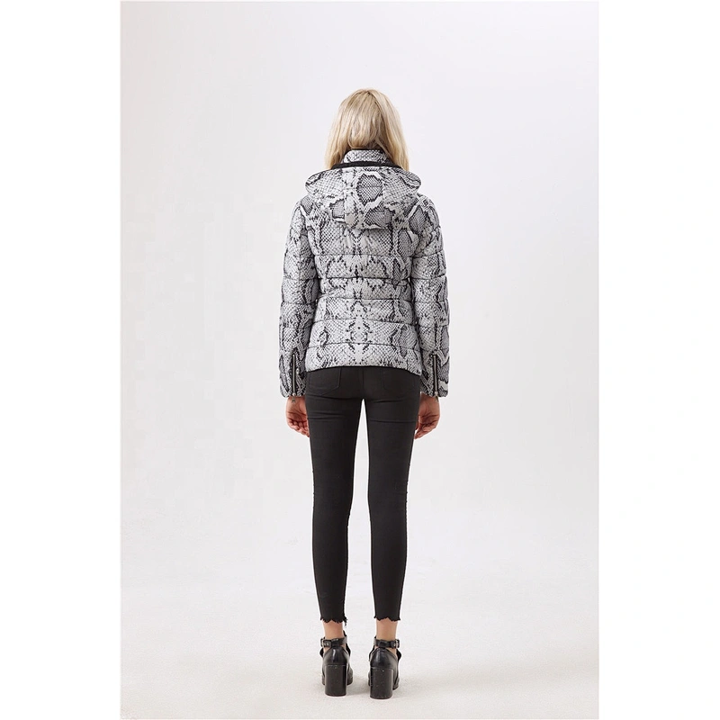 Women winter animal pattern padding coat with hat wear clothing for women LR-7068