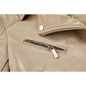 Women's Turn-down collar Motorcycle Clothing Outwear  Cool green All-match Women Jacket