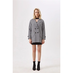 Winter coat women  white trench  Special Single Button Design jacket for women