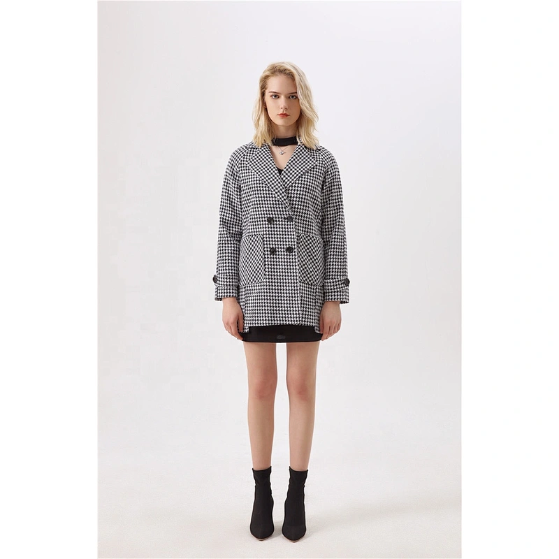Winter coat women  white trench  Special Single Button Design jacket for women