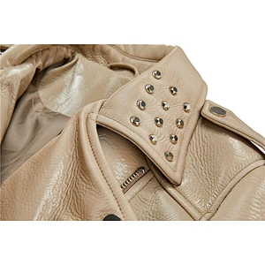 Women's Turn-down collar Motorcycle Clothing Outwear  Cool green All-match Women Jacket