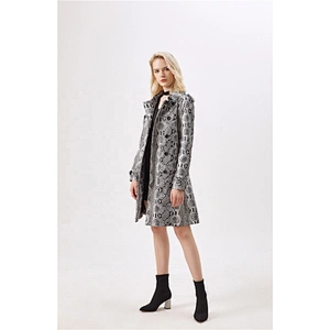 Fashion PU Leather Jacket Coat Animal Design long sleeves trench coat for lady LR-8813