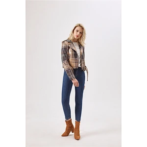 Ladies Fashion Jackets Women Clothes Custom design lattice zipperJacket LR-9928