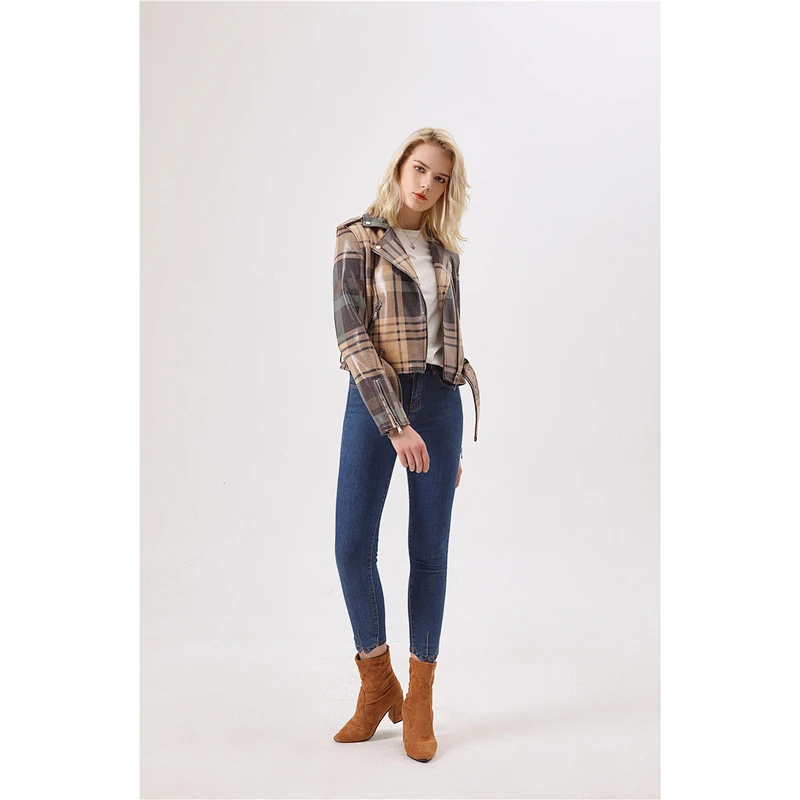 Ladies Fashion Jackets Women Clothes Custom design lattice zipperJacket LR-9928