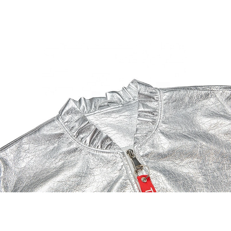 women's jacket with   bright PU  100%polyurethane breathable material LR-9008A05