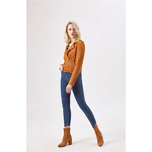 Custom Design Slim Washed Fashion  Jacket For Women with Soild Color cool  lady coat LR-3046