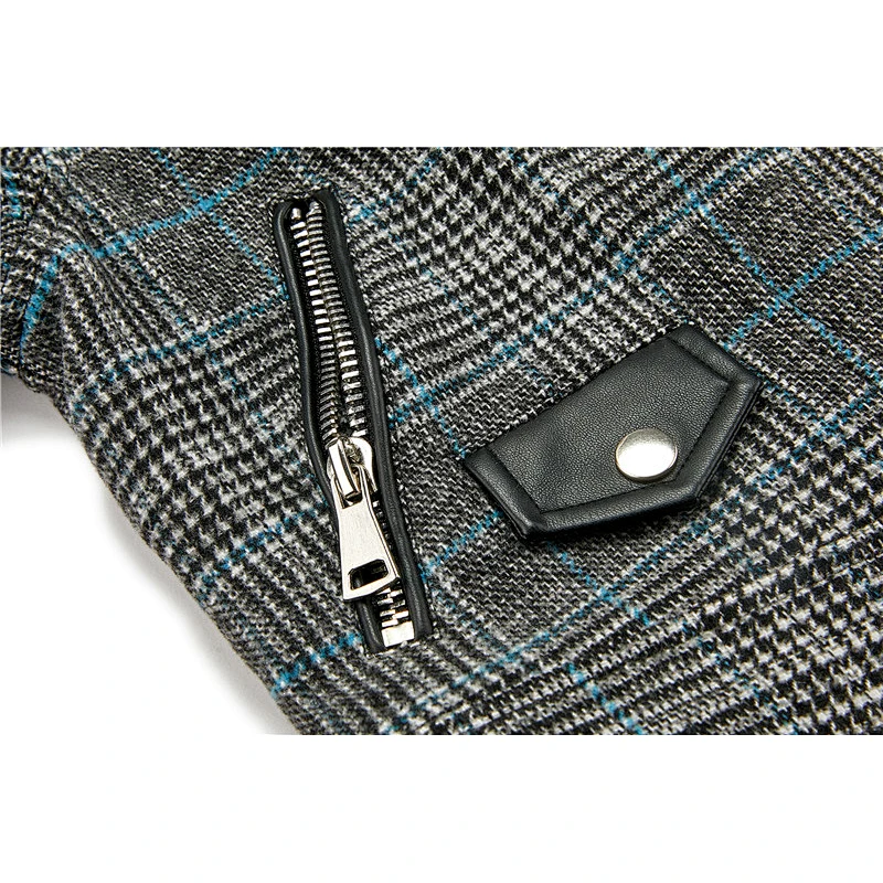 Women Slim short Winter plaid coat fashion jacket for lady 2019 LR-9601