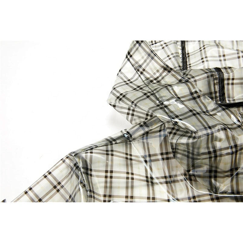 Design Plaid Waterproof Adult Raincoat  Women Long TPU Raincoats for Lady LR000