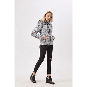 Women winter animal pattern padding coat with hat wear clothing for women LR-7068