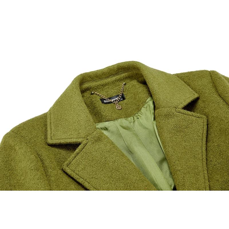 Women Winter Long Turn-down Collar Windproof Trench Coat  Keep Warm For Lady  LR-8897