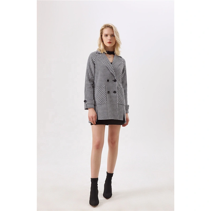 Winter coat women  white trench  Special Single Button Design jacket for women