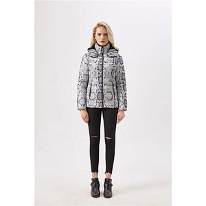 Women winter animal pattern padding coat with hat wear clothing for women LR-7068
