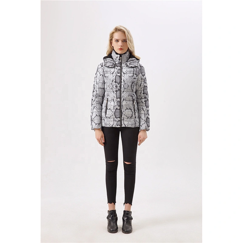 Women winter animal pattern padding coat with hat wear clothing for women LR-7068