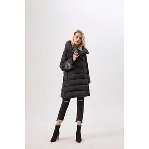 Black Padded Coat For Woman Hooded  Lady Winter  Women Long Clothing LR-3505