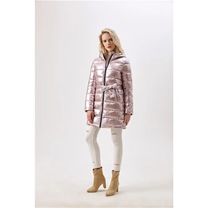 Women's Winter Long Hooded Windproof Pink Coat  Fashion Warm overcoat For Lady