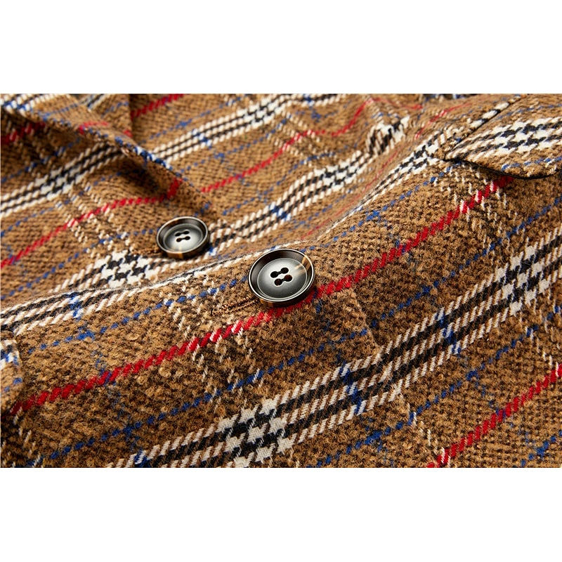 Women's fashion coat For Lady Winter Warm  Turn-down Collar Coat plain dyed Button LUCA-002