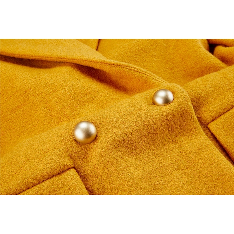 2019 Women Winter  Warm Long Turn-down Collar Windproof Wool Trench Coat  For Lady