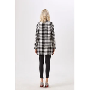 Fashion Winter Tweed Coat Animal Printing  coats Women's Plaid coat With Long Sleeves LR-8128