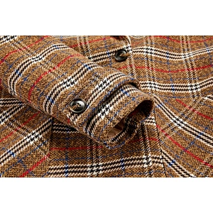 Fashion Vintage Style Winter  Long  Turn-down Collar Coat plain dyed   Women's Plaid coat For Lady LR-7324
