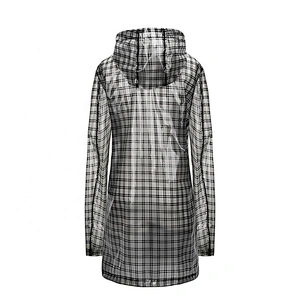 Design Plaid Waterproof Adult Raincoat  Women Long TPU Raincoats for Lady LR000