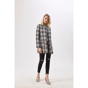 Fashion Winter Tweed Coat Animal Printing  coats Women's Plaid coat With Long Sleeves LR-8128