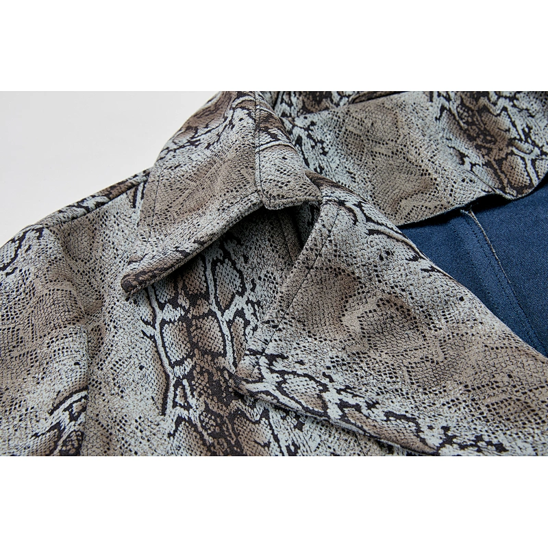 Autumn Printing Adjustable Waist With Plain Dyed Long Trench  Coat England Style For Lady (478-PSO-201)