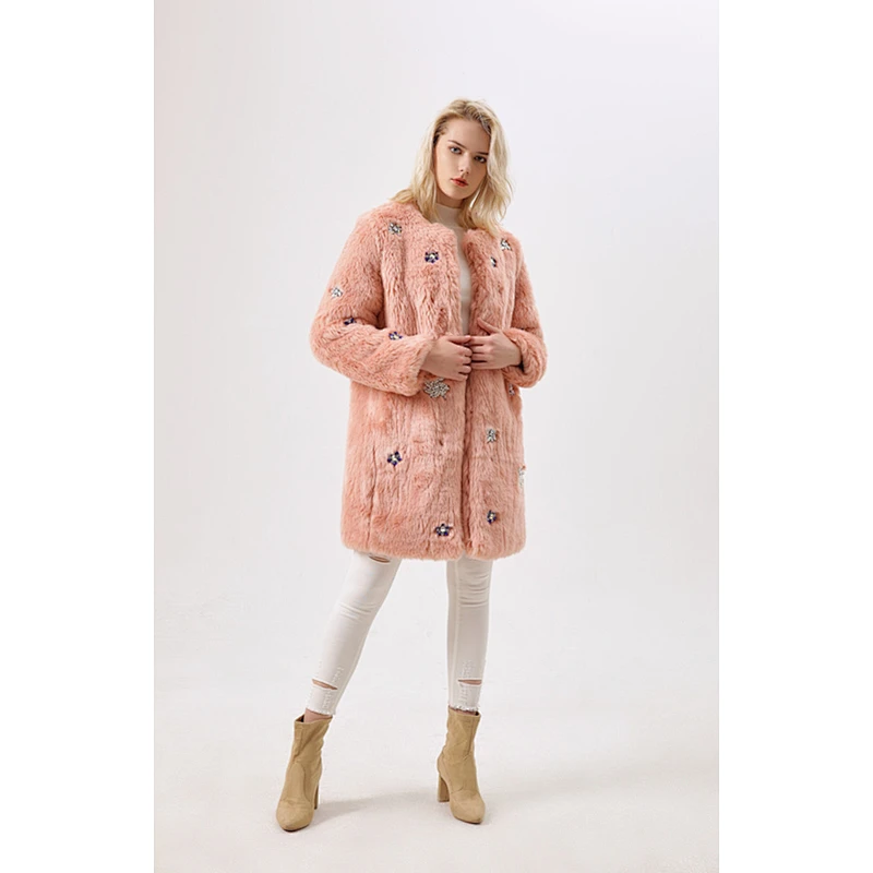 Women's O-Neck Faux Fur Coat Winter Clothing With Sex Design For Women LR-3688
