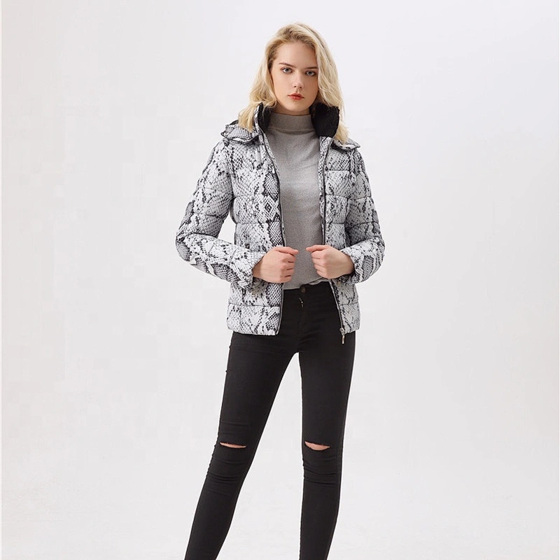 Women winter animal pattern padding coat with hat wear clothing for women LR-7068