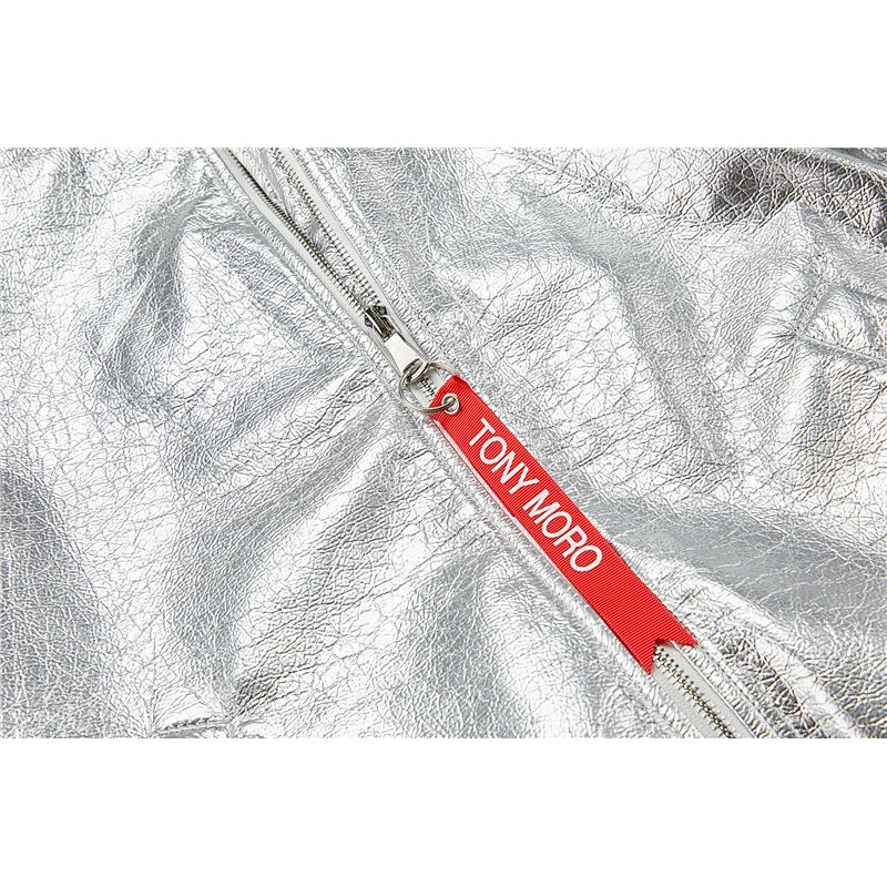 women's jacket with   bright PU  100%polyurethane breathable material LR-9008A05