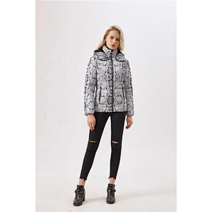 Women winter animal pattern padding coat with hat wear clothing for women LR-7068