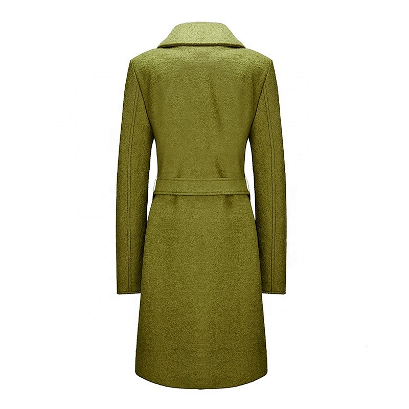 Women Winter Long Turn-down Collar Windproof Trench Coat  Keep Warm For Lady  LR-8897