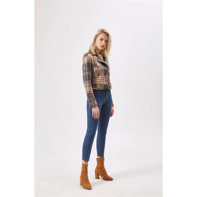 Ladies Fashion Jackets Women Clothes Custom design lattice zipperJacket LR-9928
