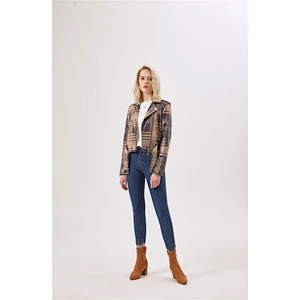 Ladies Fashion Jackets Women Clothes Custom design lattice zipperJacket LR-9928