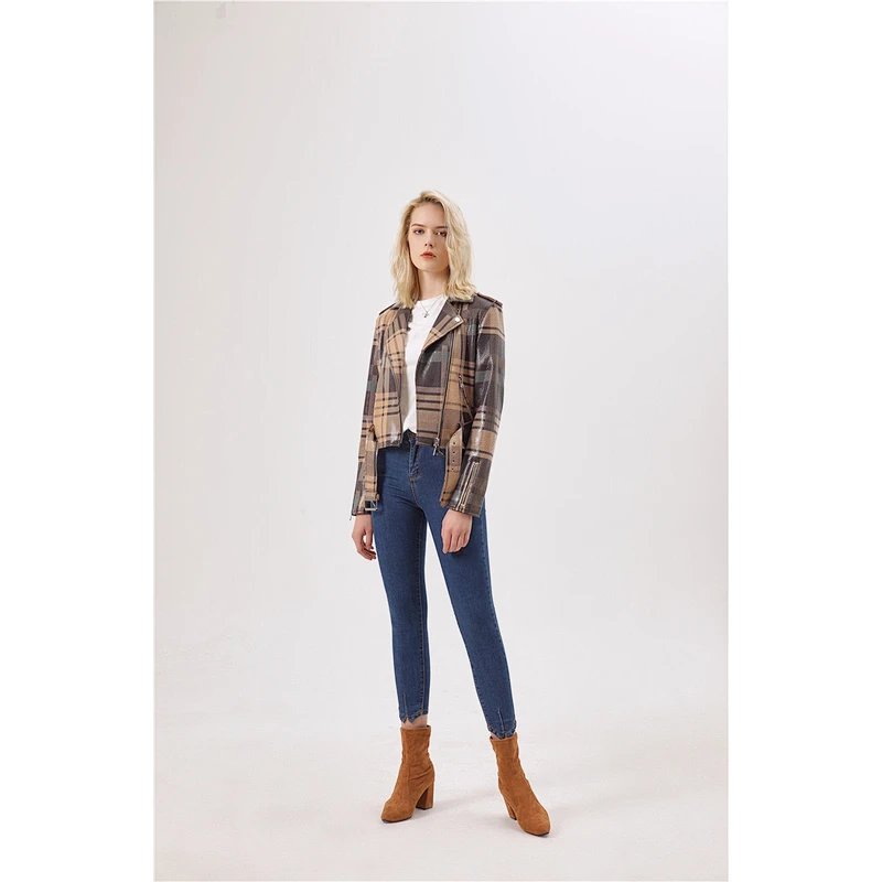 Ladies Fashion Jackets Women Clothes Custom design lattice zipperJacket LR-9928