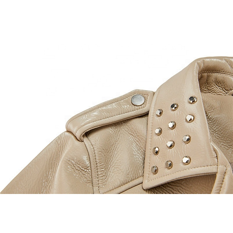 Women's Turn-down collar Motorcycle Clothing Outwear  Cool green All-match Women Jacket