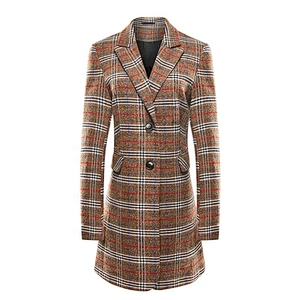 Women's fashion coat For Lady Winter Warm  Turn-down Collar Coat plain dyed Button LUCA-002