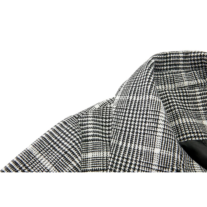 Fashion Winter  Long  Turn-down Collar Coat plain dyed Animal   Women's Plaid coat For Lady FDS03