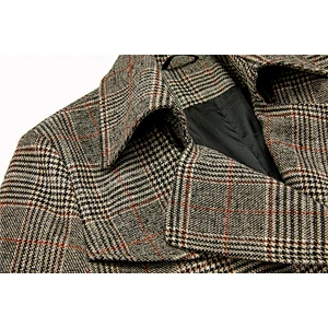 Winter  Vintage Style Long  Turn-down Collar Coat plain dyed Animal   Women's Plaid coat For Lady WL208