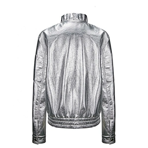 women's jacket with   bright PU  100%polyurethane breathable material LR-9008A05