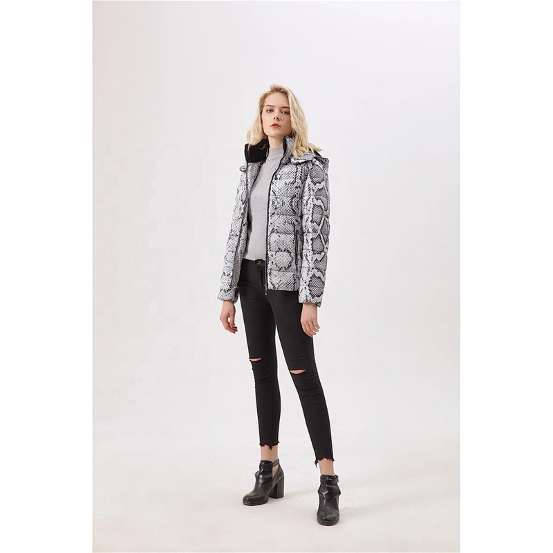 Women winter animal pattern padding coat with hat wear clothing for women LR-7068