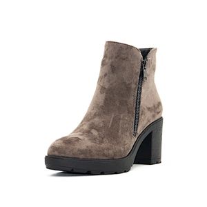 High quality OEM brand genuine leather women fashion boots middle high heel trend women ankle boots